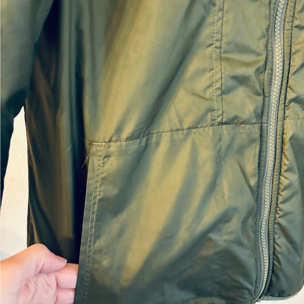 Columbia Women’s Reversible Nylon Fleece Lined Zip-Up Jacket Olive Coral, Sz L - Picture 9 of 16